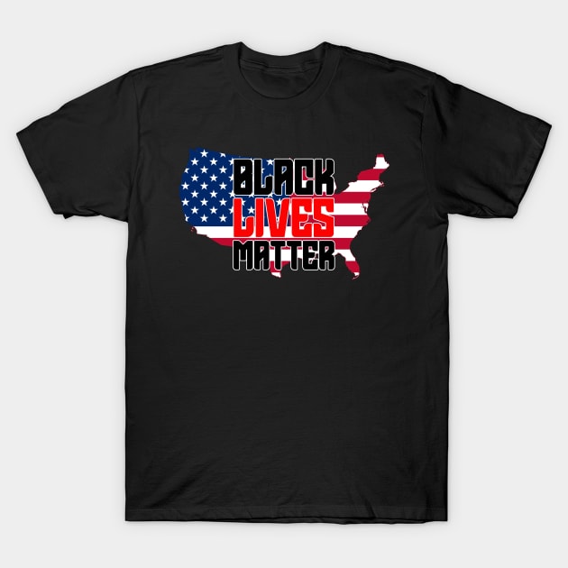 Black Lives Matter, USA Flag, United States, I Can't Breathe T-Shirt by UrbanLifeApparel